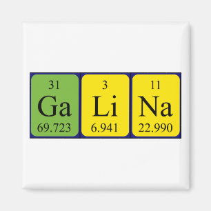 aimant de nom de table périodique de Galina