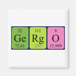 Aimant de nom de table périodique de Gergö