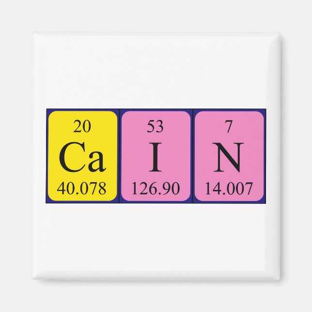 Aimant de nom de table périodique de la chaîne (Devant)
