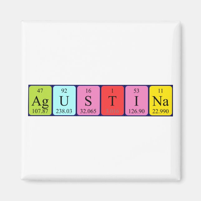 Aimant de nom de table périodique de l'Argentine (Devant)