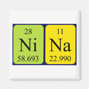 Aimant de nom de table périodique de Nina