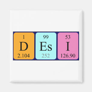 Aimant de nom de table périodique Desi