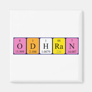 Aimant de nom de table périodique d'Odhran