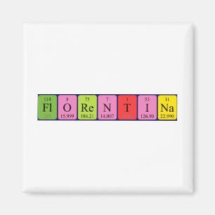 Aimant de nom de table périodique Florentina