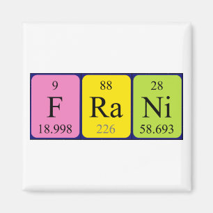 Aimant de nom de table périodique Frani