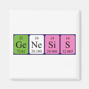 Aimant de nom de table périodique Genesis