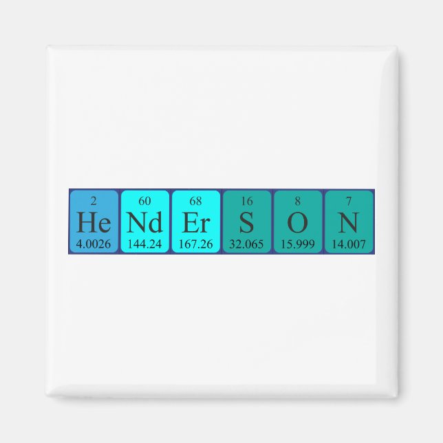 aimant de nom de table périodique Henderson (Devant)