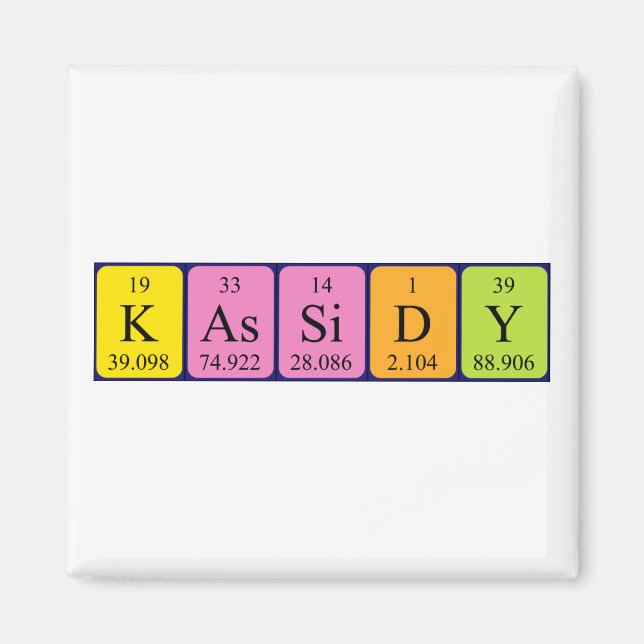 Aimant de nom de table périodique Kassidy (Devant)