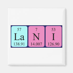 aimant de nom de table périodique Lani