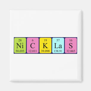 Aimant de nom de table périodique Nicklas