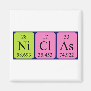 Aimant de nom de table périodique Niclas