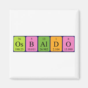 Aimant de nom de table périodique Osbaldo