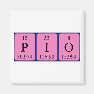 aimant de nom de table périodique Pio