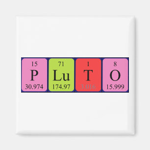Aimant de nom de table périodique Pluto