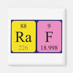 Aimant de nom de table périodique Raf