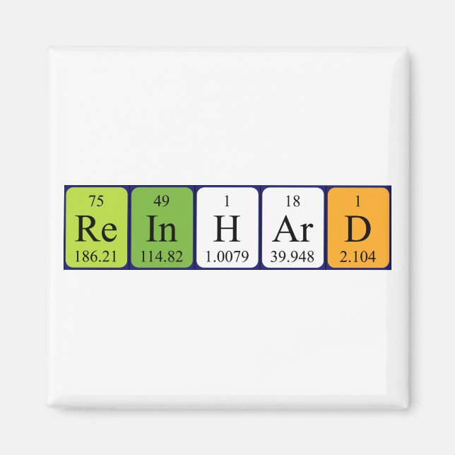 aimant de nom de table périodique Reinhard (Devant)