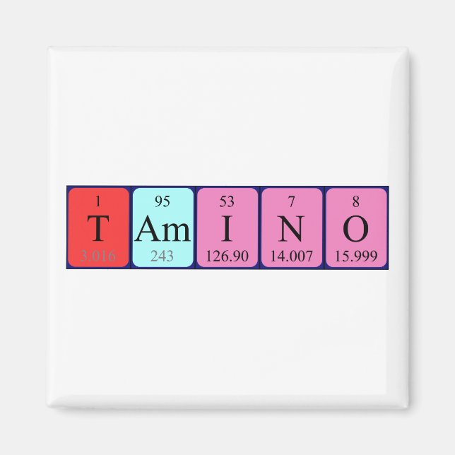 Aimant de nom de table périodique Tamino (Devant)