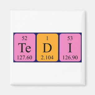 Aimant de nom de table périodique Tedi