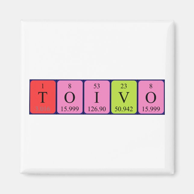 aimant de nom de table périodique Toivo (Devant)