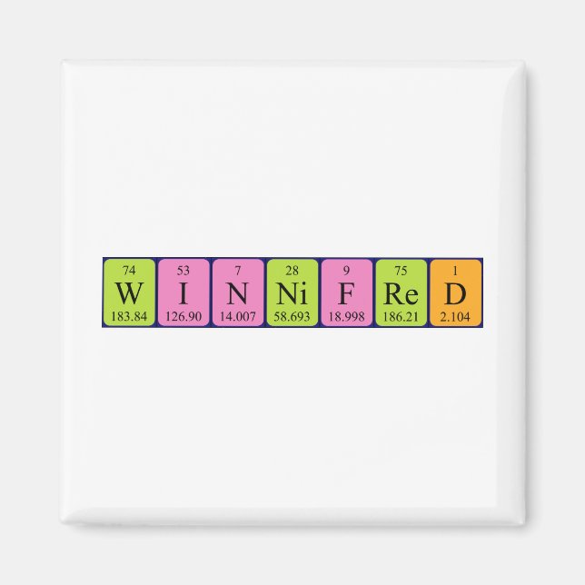 Aimant de nom de table périodique Winnifred (Devant)