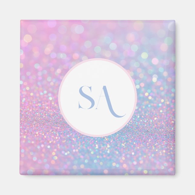 Aimant de Parties scintillant rose Pastel personna (Devant)
