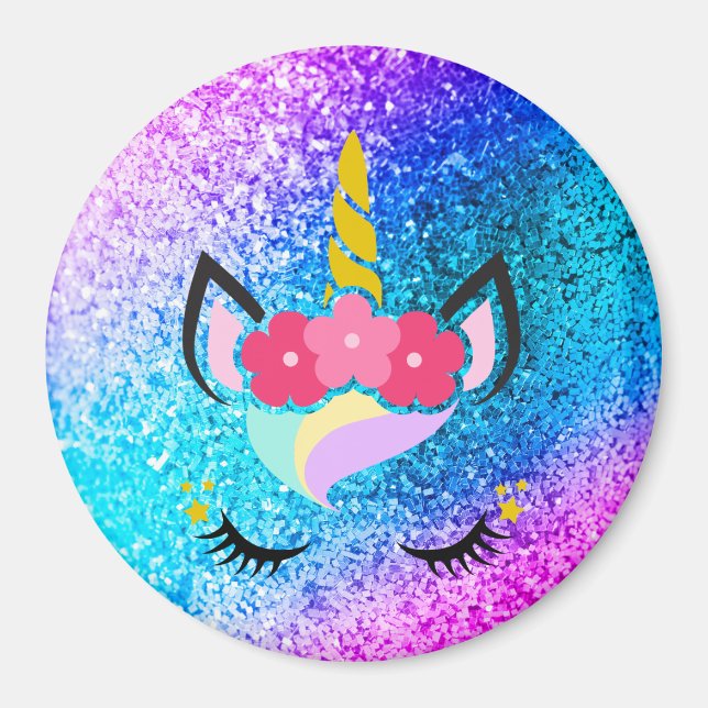Aimant de Parties scintillant Unicorn Ombre person (Devant)