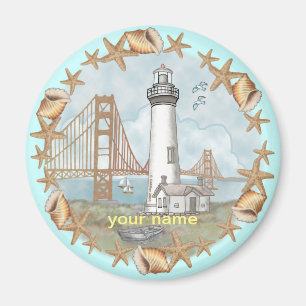 aimant de phare de Californie Coquilles