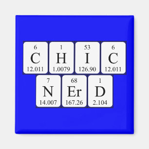 Aimant de phrase de table périodique ChicNerd