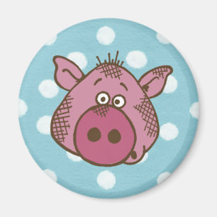 Aimant de point de polka de porc (dans le bleu et