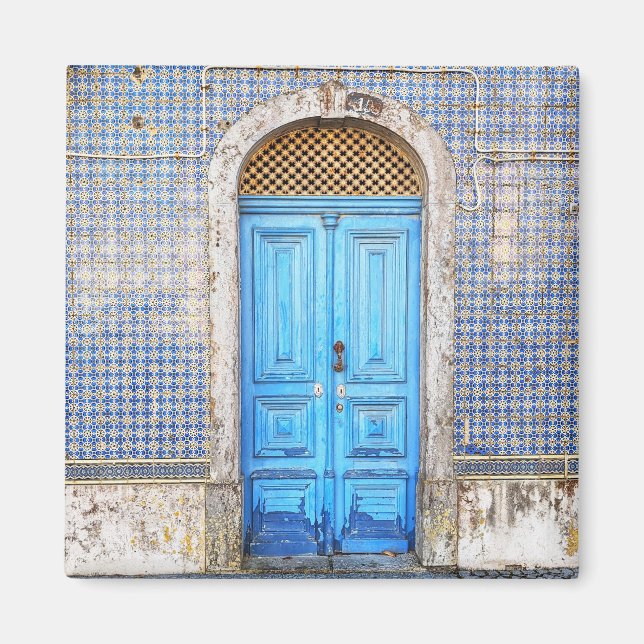 Aimant de porte bleu Portugal (Devant)