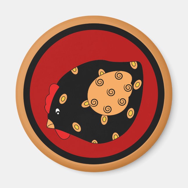 Aimant de poule de poulet du pays (Devant)