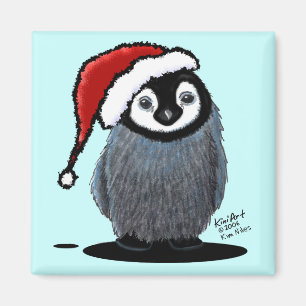 Aimant de poulet en pingouin de Noël