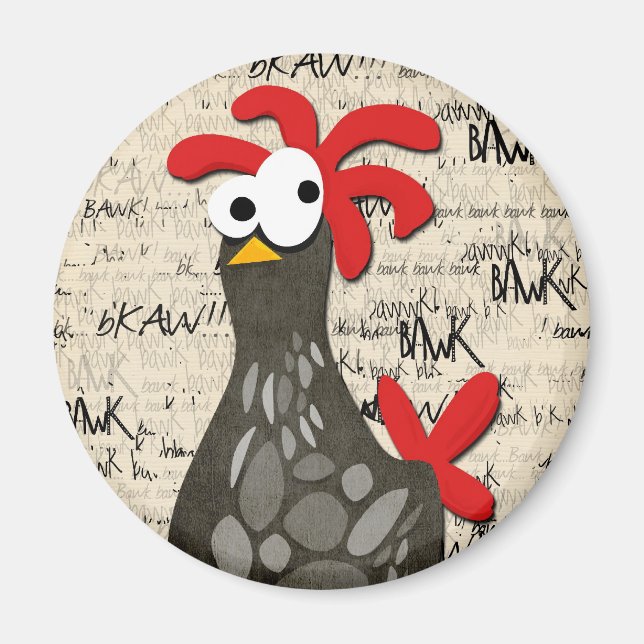 Aimant de poulet grisé (Devant)