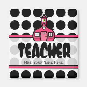 Aimant de professeur - point de polka noir