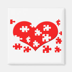 Aimant de puzzle de coeur