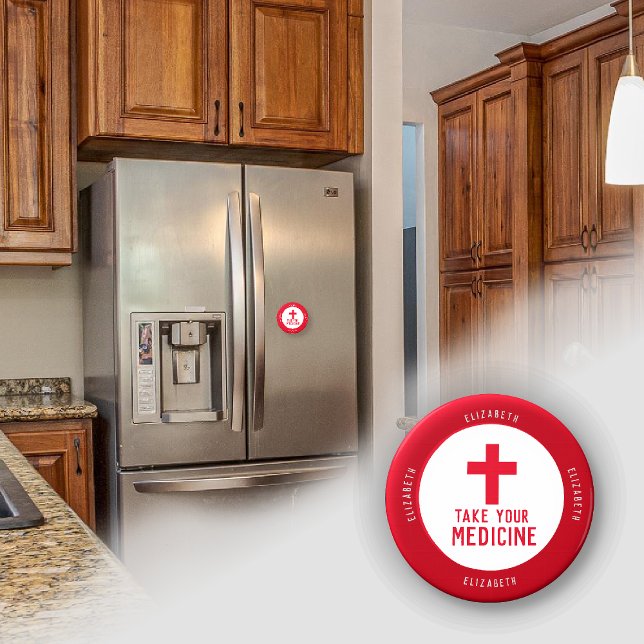 Aimant de rappel d'alerte Médicale avec nom (Créateur téléchargé)