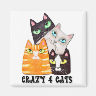 Aimant de réfrigérateur d'amoureux des chats