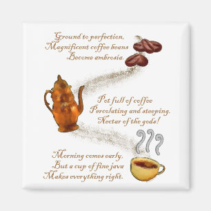 Aimant de réfrigérateur de Haiku de café