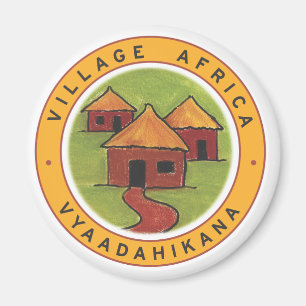 Aimant de réfrigérateur de l'Afrique de village 