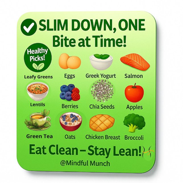 Aimant de réfrigérateur de soutien à la perte de p (🥗Make mindful choices easier with this daily fridge guide to fat-burning foods.)