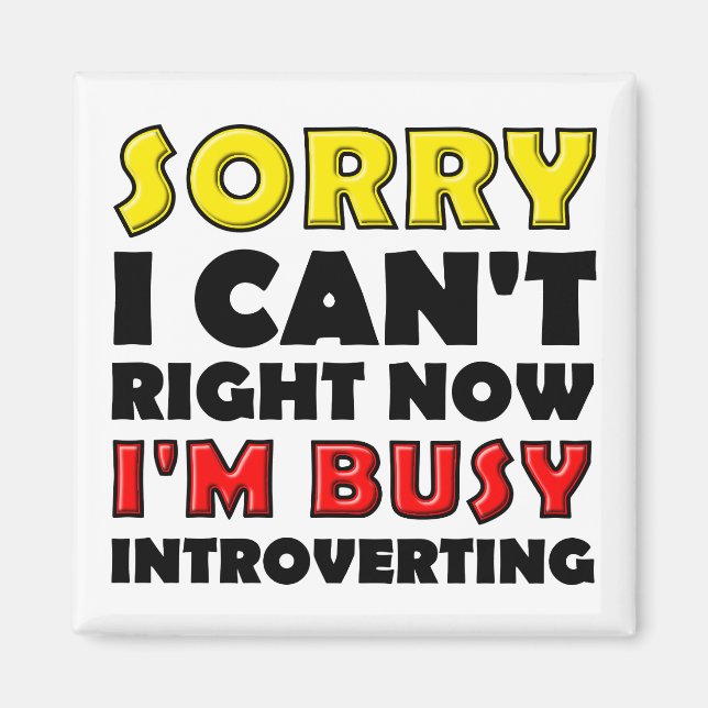 Aimant de réfrigérateur drôle d'introversion occup (Devant)