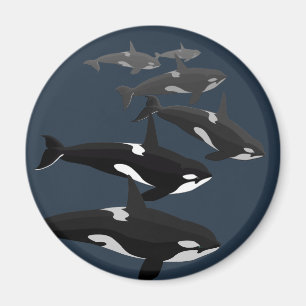 Aimant de réfrigérateur orque Baleine tueuse Art m