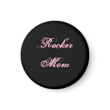 Aimant de réfrigérateur Rocker Mom (Noir et Rose)