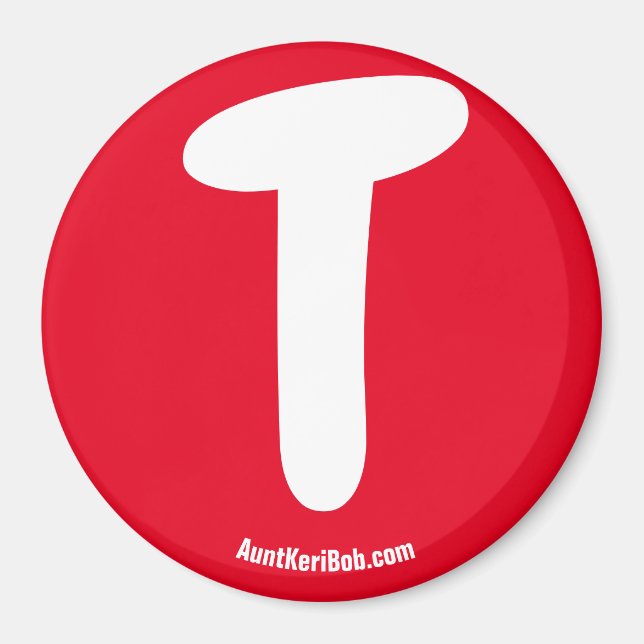 Aimant de réfrigérateur rouge T (Devant)