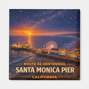 Aimant de réfrigérateur Route 66 de Santa Monica P