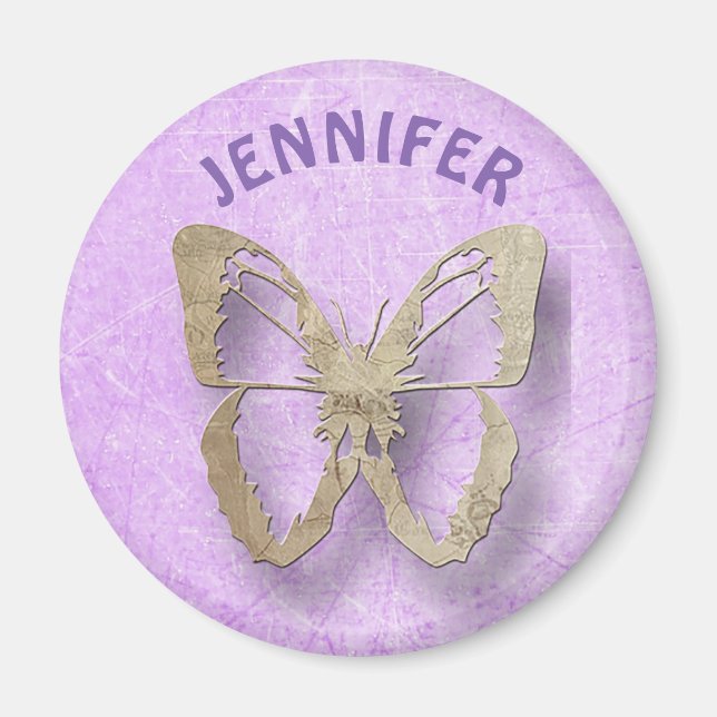 Aimant de réfrigération à papillon violet personna (Devant)