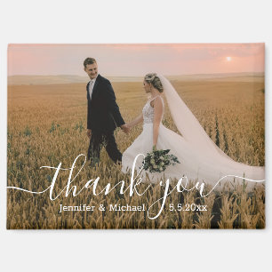 aimant de remerciement de mariage photo minimal mo