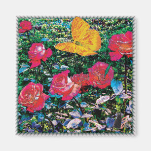 Aimant de roses rouges de roses rouges