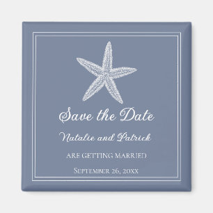 Aimant de sauvegarde de date étoile de mer bleu po