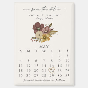 Aimant de sauvegarde de date neutre bohème aquarel